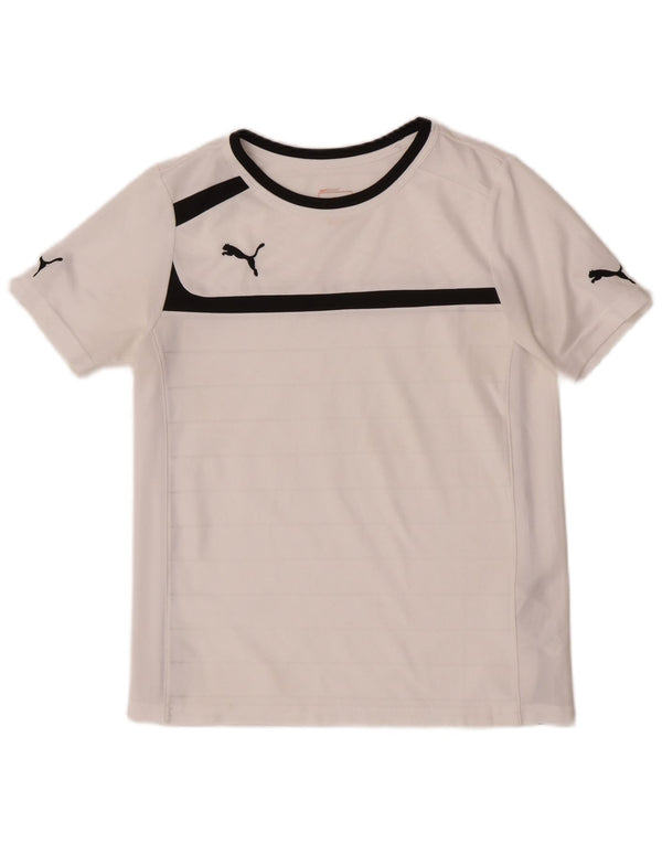 Puma Boys Regular Graphic T-Shirt Top 11-12 år Hvid Colourblock