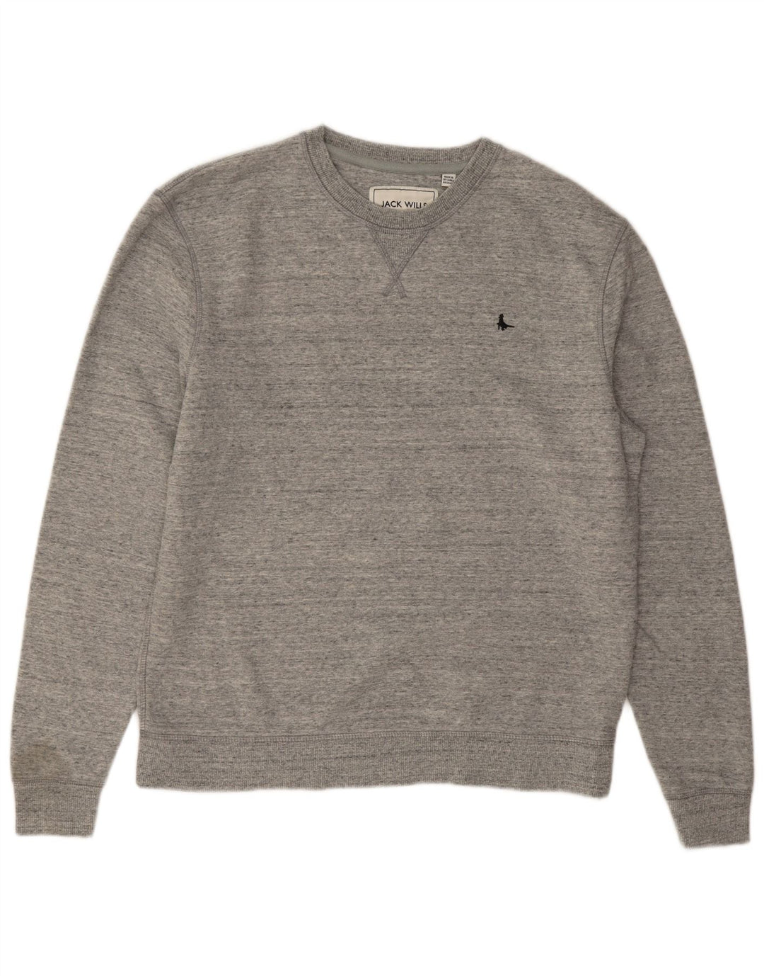 Мужской свитшот Jack Wills, хлопковый джемпер среднего серого цвета в крапинку