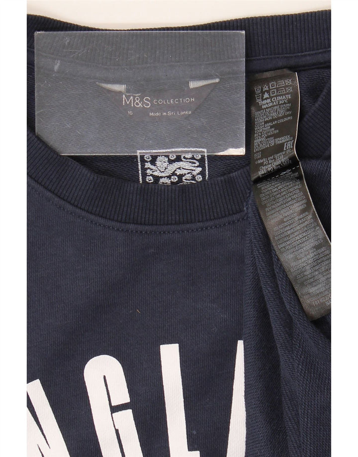 Marks & Spencer Damen England Sweatshirt Pullover UK 16 Large Marineblau