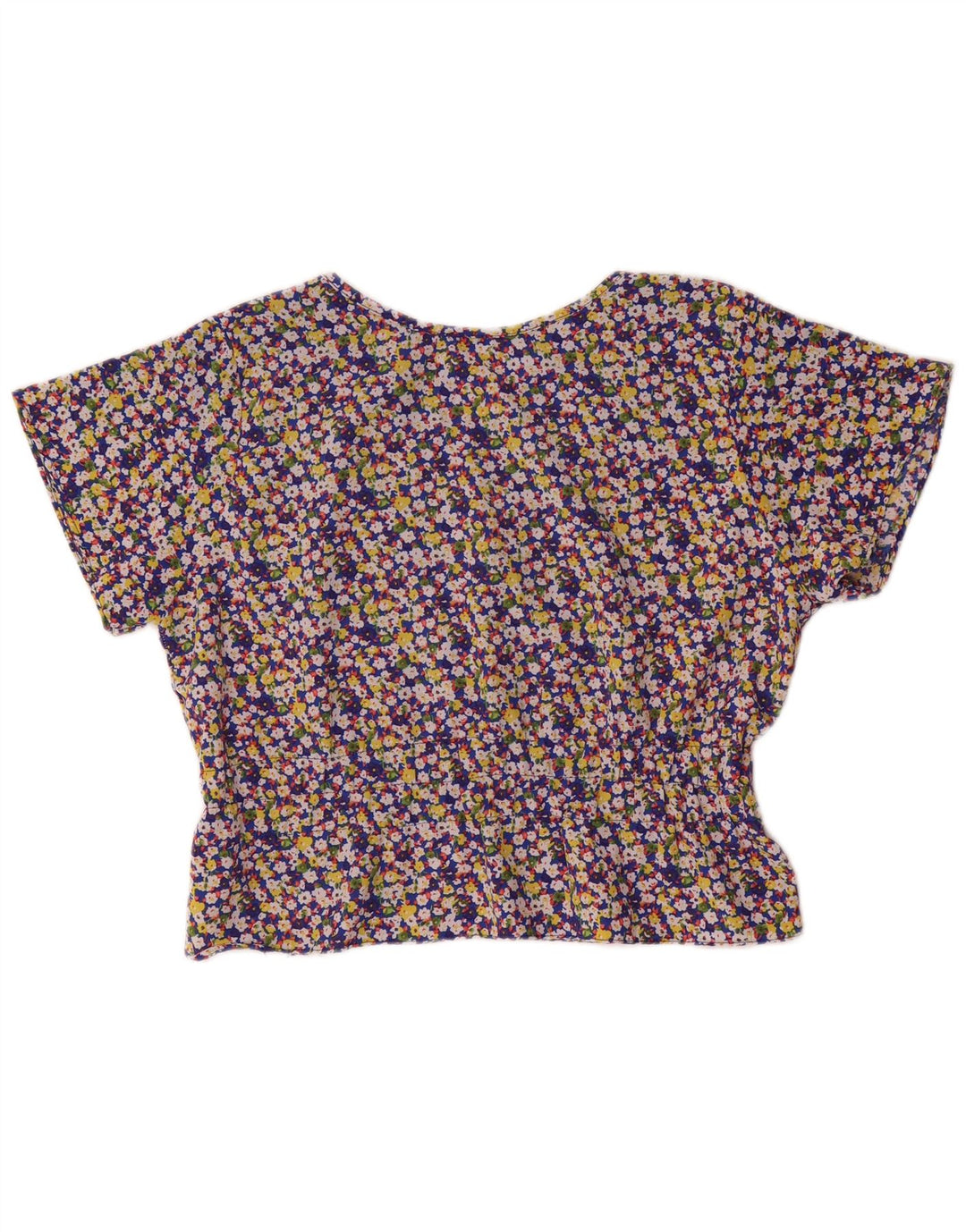 Vintage Dame Bluse Top UK 14 Large Multicolored Floral