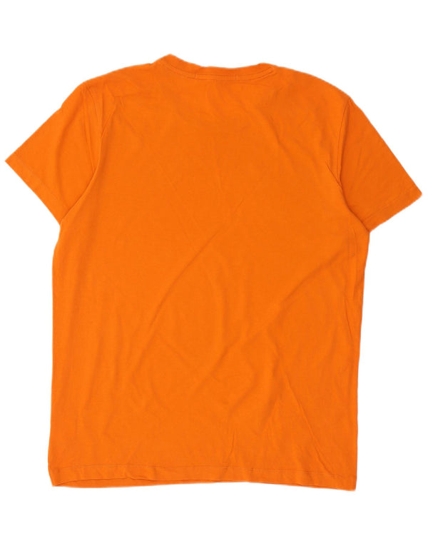 Calvin Klein Jeans Mens Graphic T-Shirt Top XL Orange Cotton