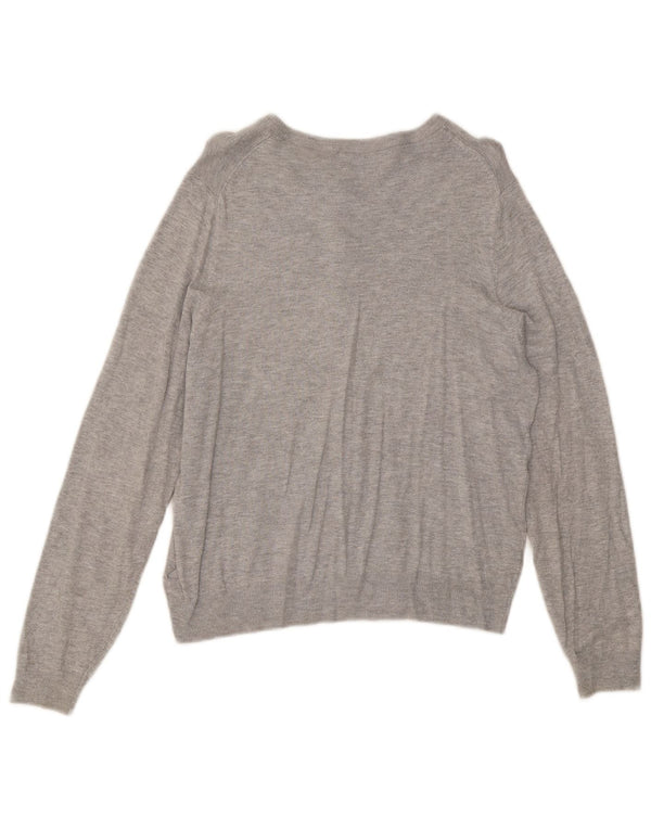 Suéter cardigã feminino Marks & Spencer UK 16 grande viscose cinza
