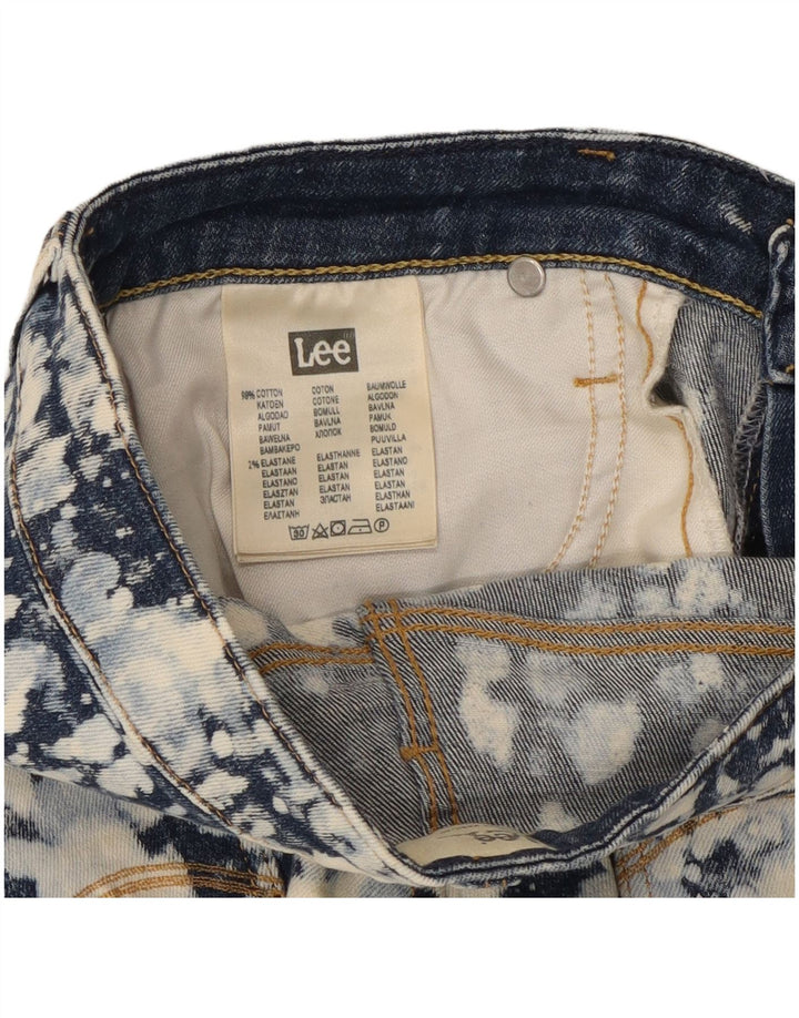 Lee Womens Denim Hot Pants W28 Medium Navy Blue Tie Dye Cotton