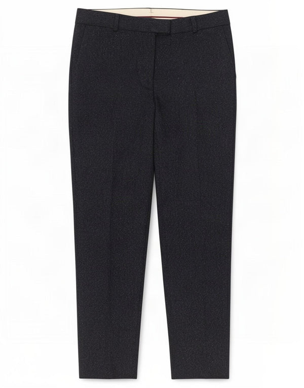 Gant Pantalon décontracté slim pour femme UK 10 Small W27 L28 Bleu marine laine mouchetée