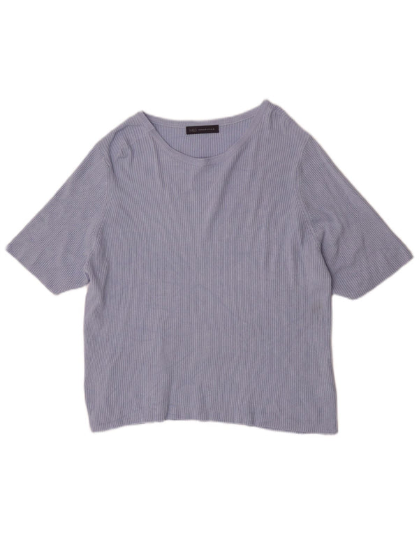 Marks & Spencer Dame T-Shirt Top UK 24 4XL Blå Viscose