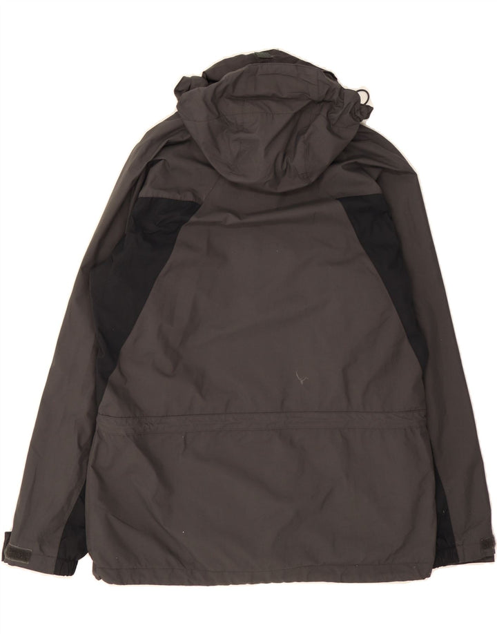 HELLY HANSEN Mens Hooded Windbreaker Jacket UK 36 Small Grey Colourblock Vintage Helly Hansen and Second-Hand Helly Hansen from Messina Hembry 