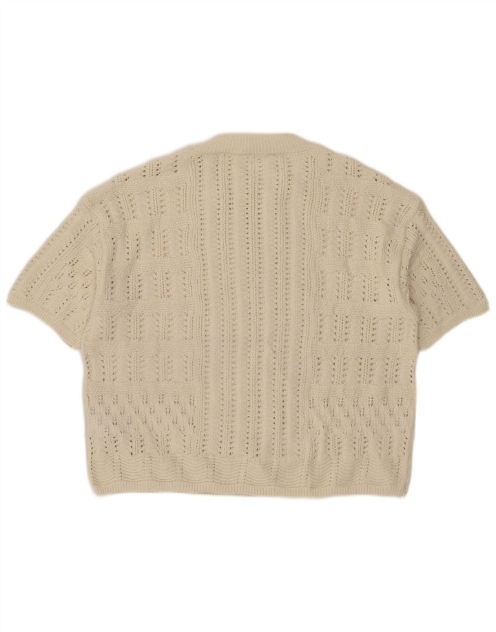 Marks & Spencer Damen Durchsichtiger Pullover mit Rundhalsausschnitt, UK 14, Medium Be