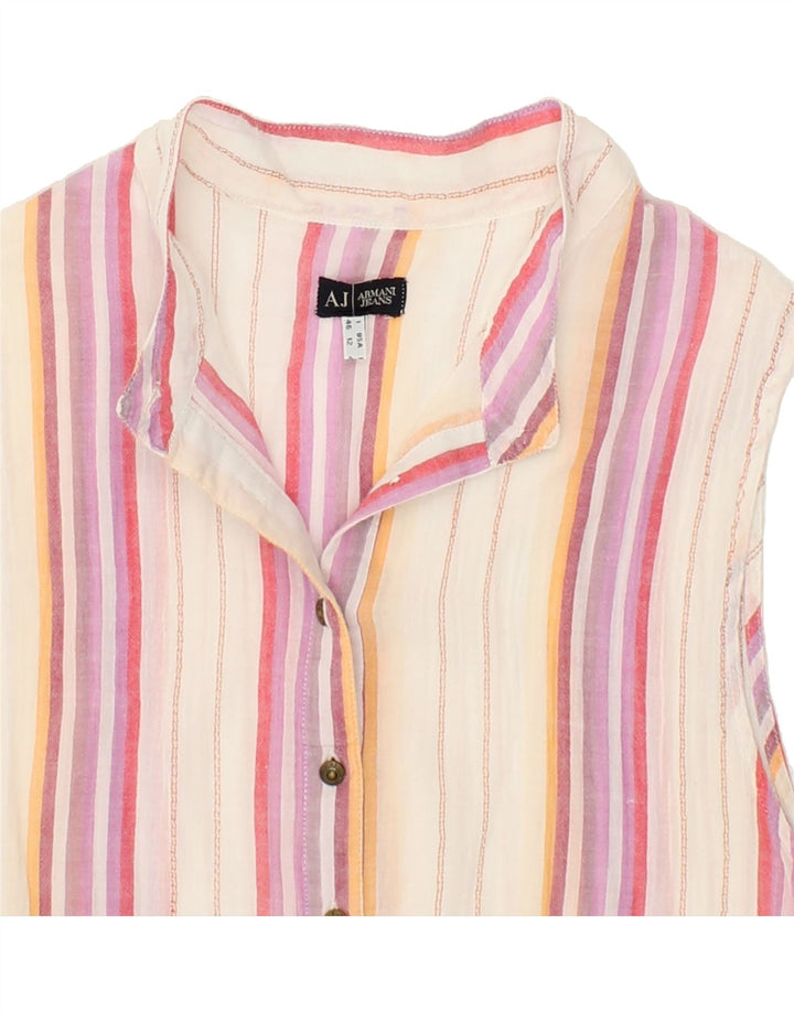 ARMANI JEANS Womens Sleeveless Pullover Shirt UK 16 Large Multicoloured Vintage Armani Jeans and Second-Hand Armani Jeans from Messina Hembry 