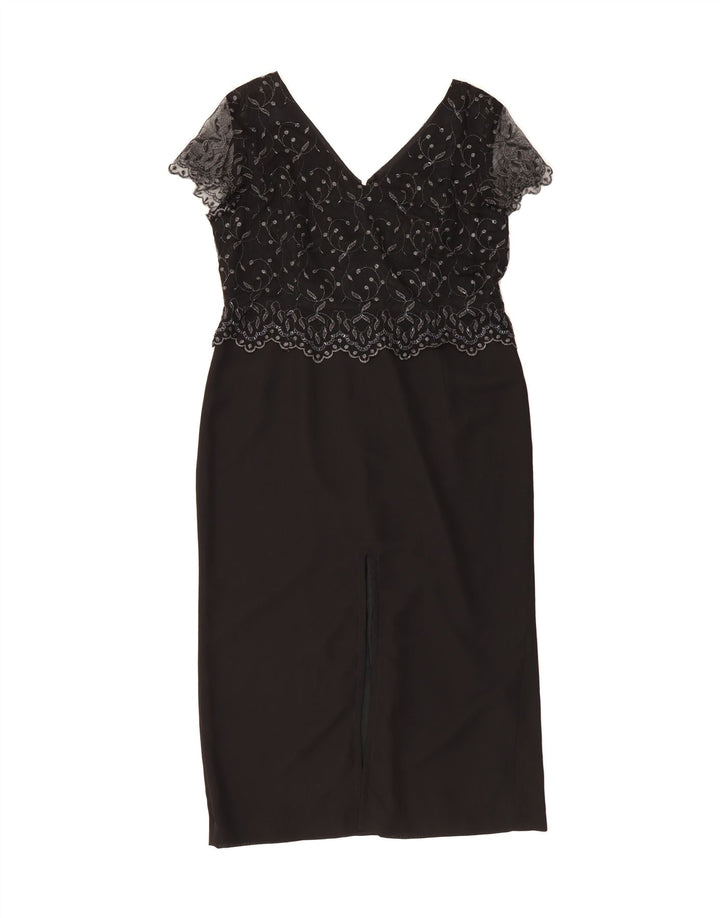 DEBUT Womens Bodycon Dress UK 18 XL Black Polyester Vintage Debut and Second-Hand Debut from Messina Hembry 