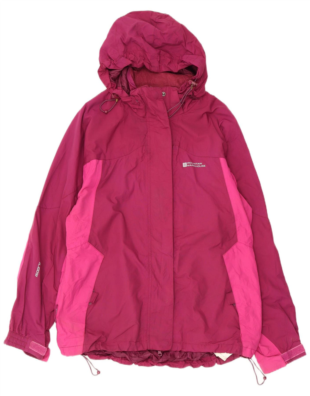 Mountain Warehouse Womens Hooded Rain Jacket UK 14 Large Pink Colourblock