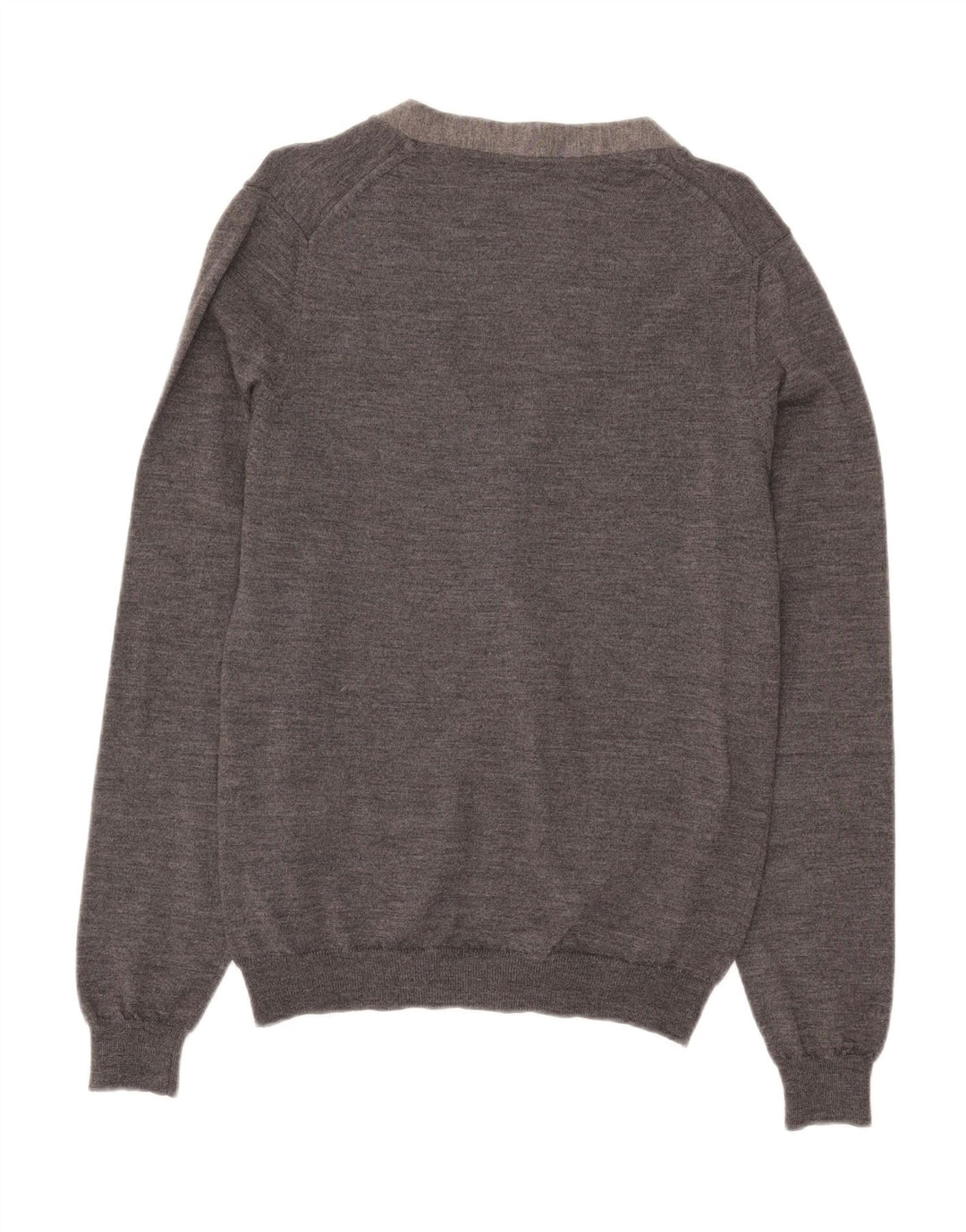 Zara Mens Cardigan Sweater Large Grey Wool