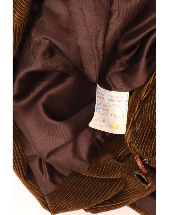 Velluto Duca Visconti Womens 2 Button Corduroy Blazer Jacket IT 48 XL Khaki