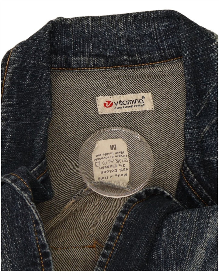 Giacca da donna in denim a 1 bottone Vitamina da donna UK 14 Cotone blu medio