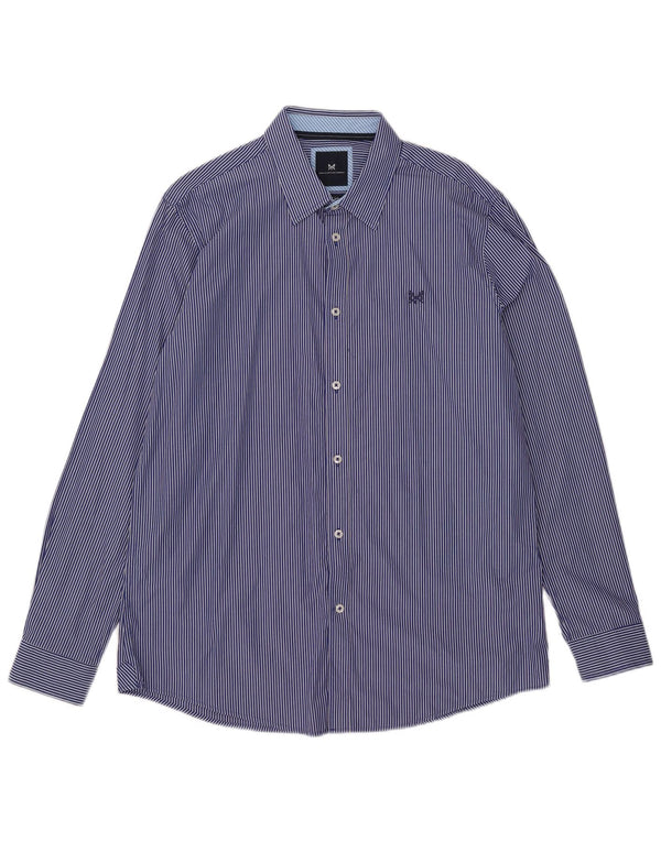 Crew Clothing Camicia slim fit da uomo XL in cotone a righe blu