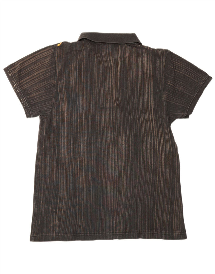 Puma Mens Polo Shirt Medium Brown Striped
