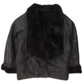 Vintage női Shearling dzseki IT 46 nagy fekete nyírókabát