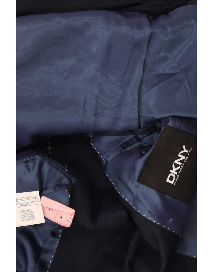 Dkny Mens 2 Button Blazer Jacket IT 52 XL Navy Blue Wool