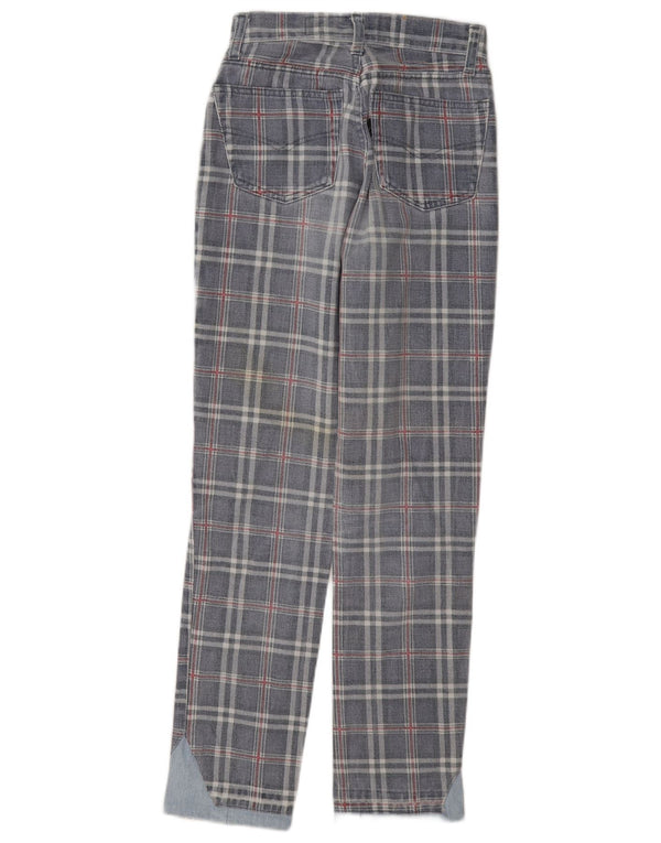 Extreme Womens Tapered Jeans W26 L29 Blue Check Cotton