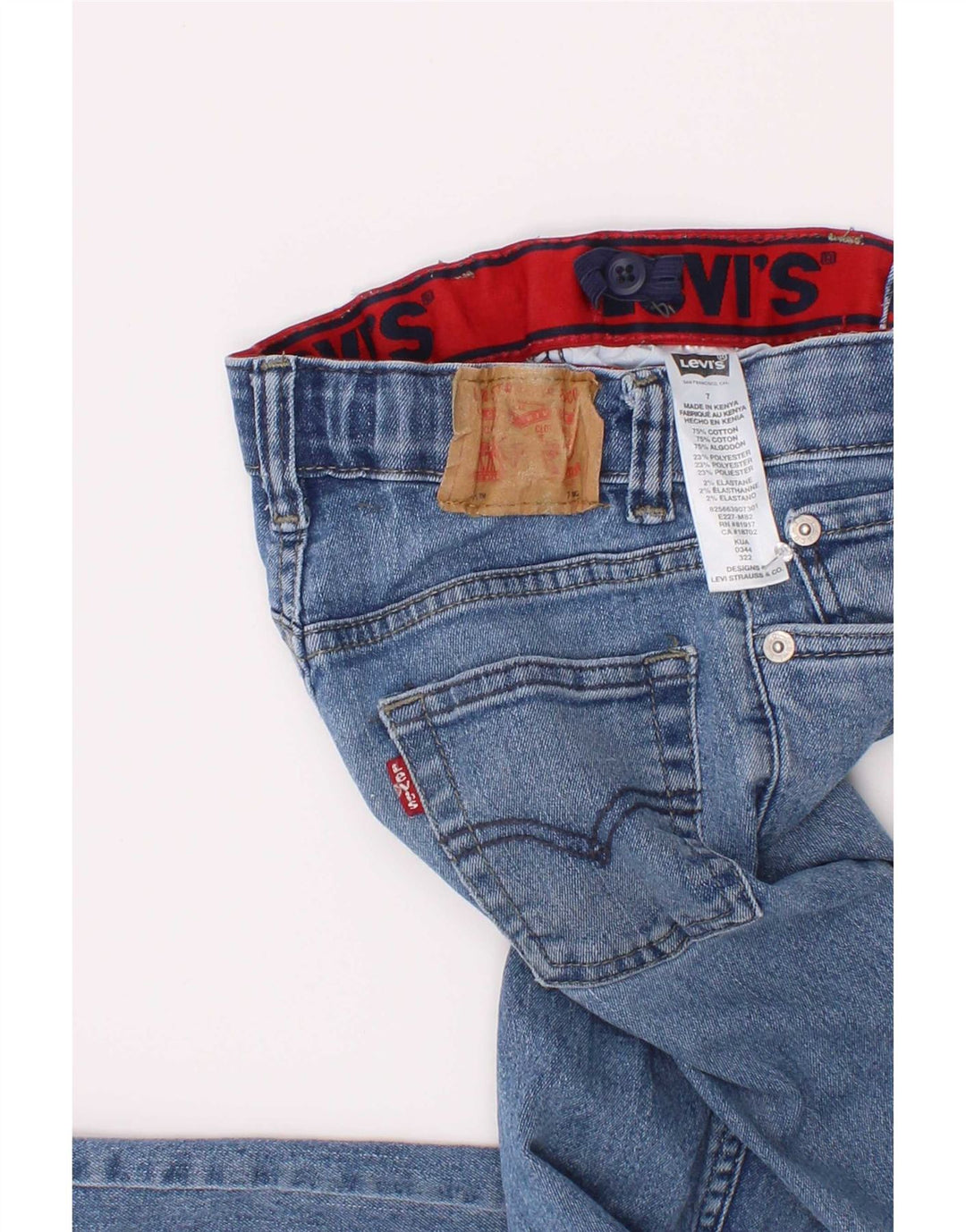 Levi's Boys Distressed Straight Jeans 6-7 Years W22 L21 Blue Cotton