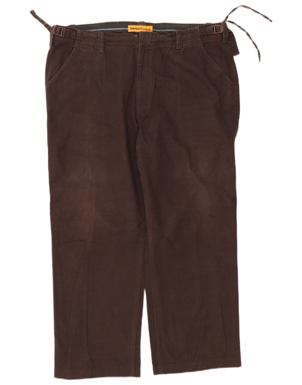Pantaloni casual dritti da uomo Timberland W40 L28 cotone marrone