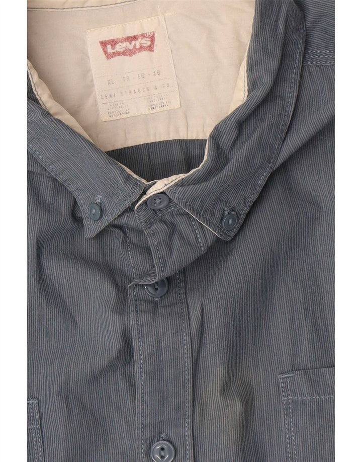 Levi's Herrenhemd XL grau gestreift aus Baumwolle