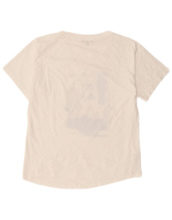 Massimo Dutti Tricou grafic supradimensionat pentru femei UK 6 XS Bumbac alb