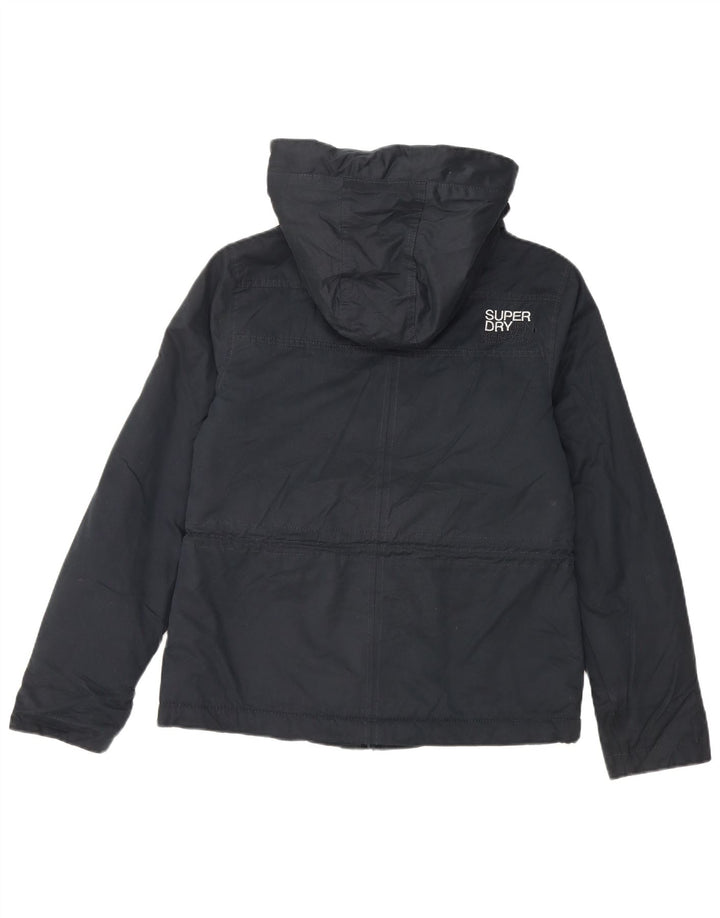 SUPERDRY Womens Graphic Windbreaker Jacket UK 14 Medium Navy Blue
