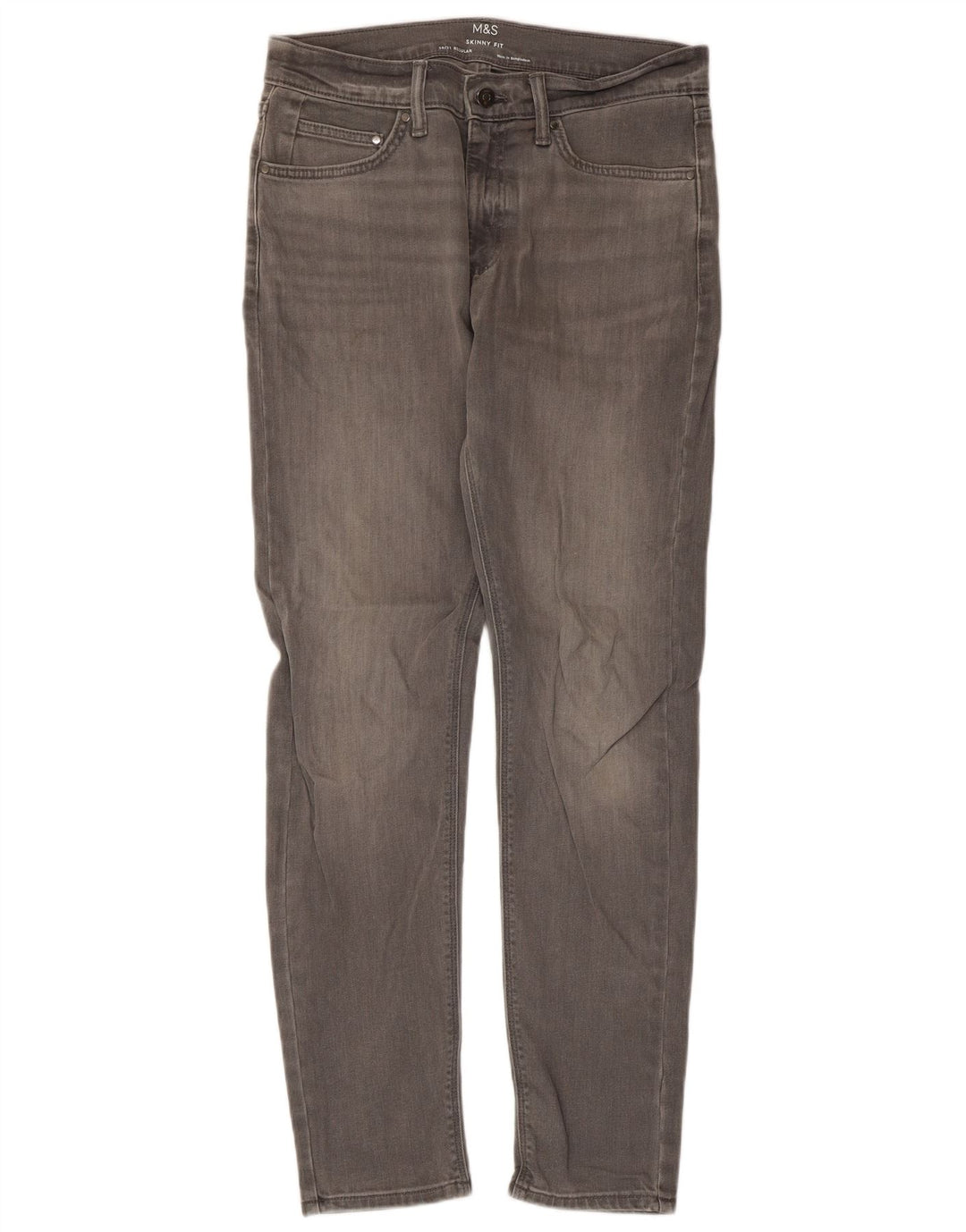 Marks & Spencer Mens Skinny Jeans W30 L31 Grey Cotton