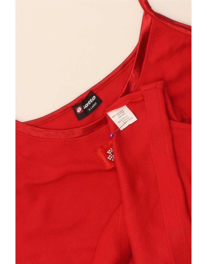 Lotto Dame Cami Top UK 18 XL Rød Bomuld