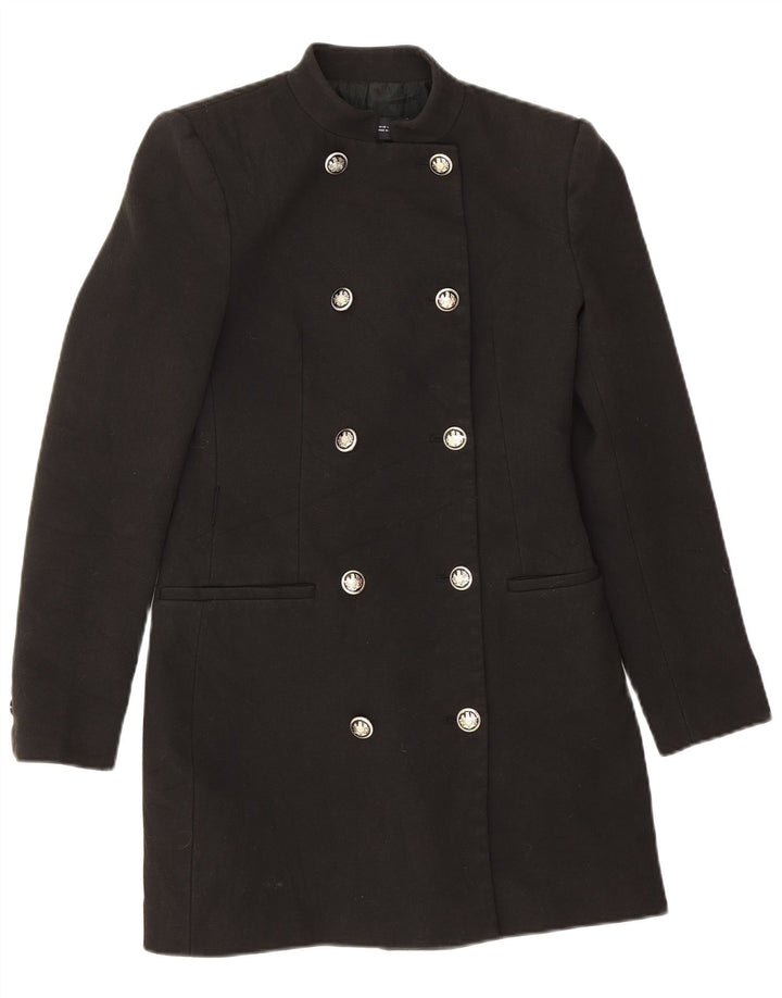 Zara Γυναικείο παλτό με διπλό στήθος UK 6 XS Μαύρο