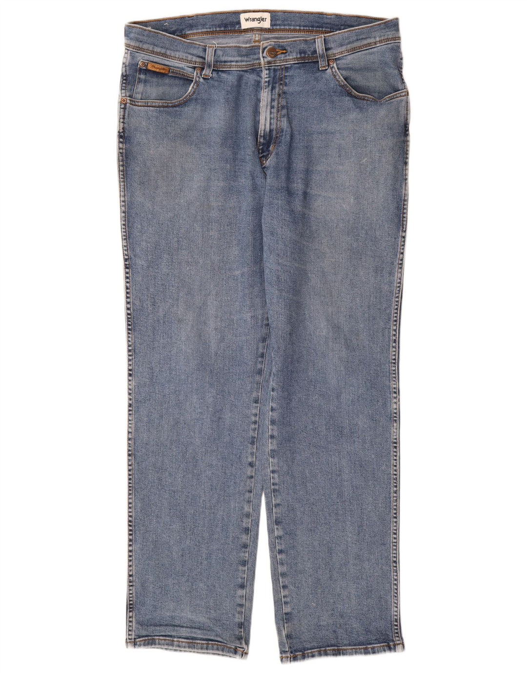 Wrangler Mens Texas Straight Jeans W38 L32 Blue Cotton