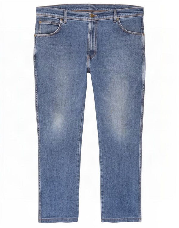 Wrangler Mens Regular Fit Cropped Jeans W38 L26 Blue Cotton