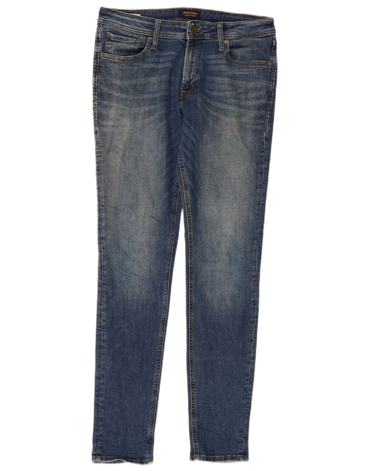 JACK & JONES Slim Jeans til mænd W32 L32 Blå polyester