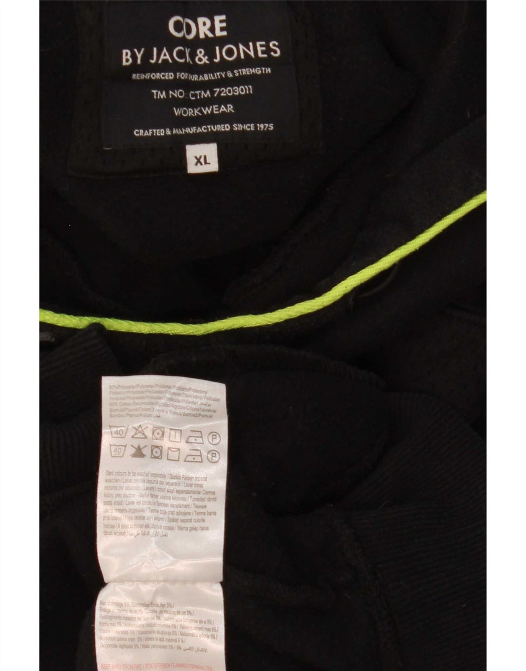Jack & Jones Herren Kapuzenpullover XL Schwarz Polyester