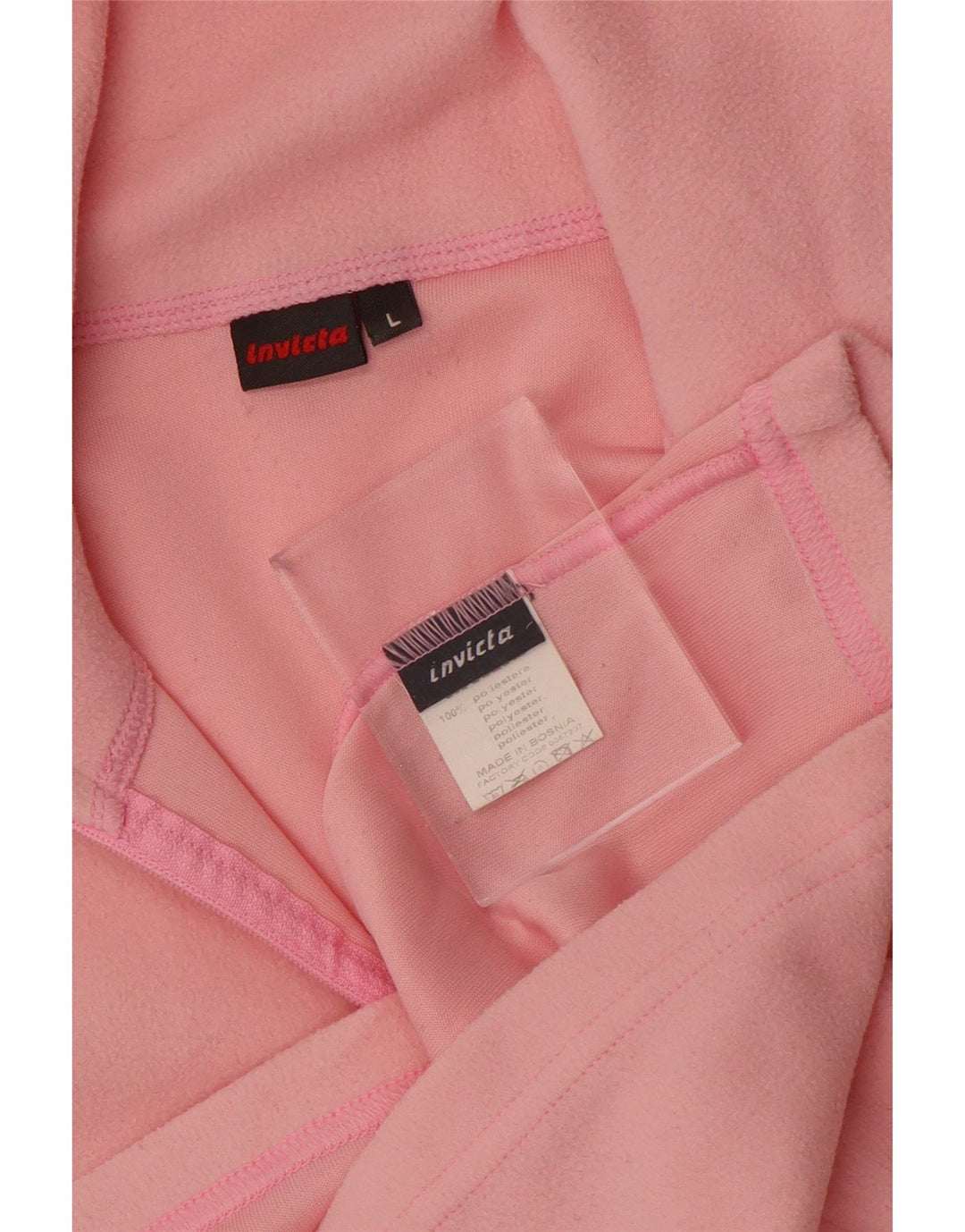 INVICTA Womens Zip Neck Fleece Jumper UK 16 Large Pink Polyester