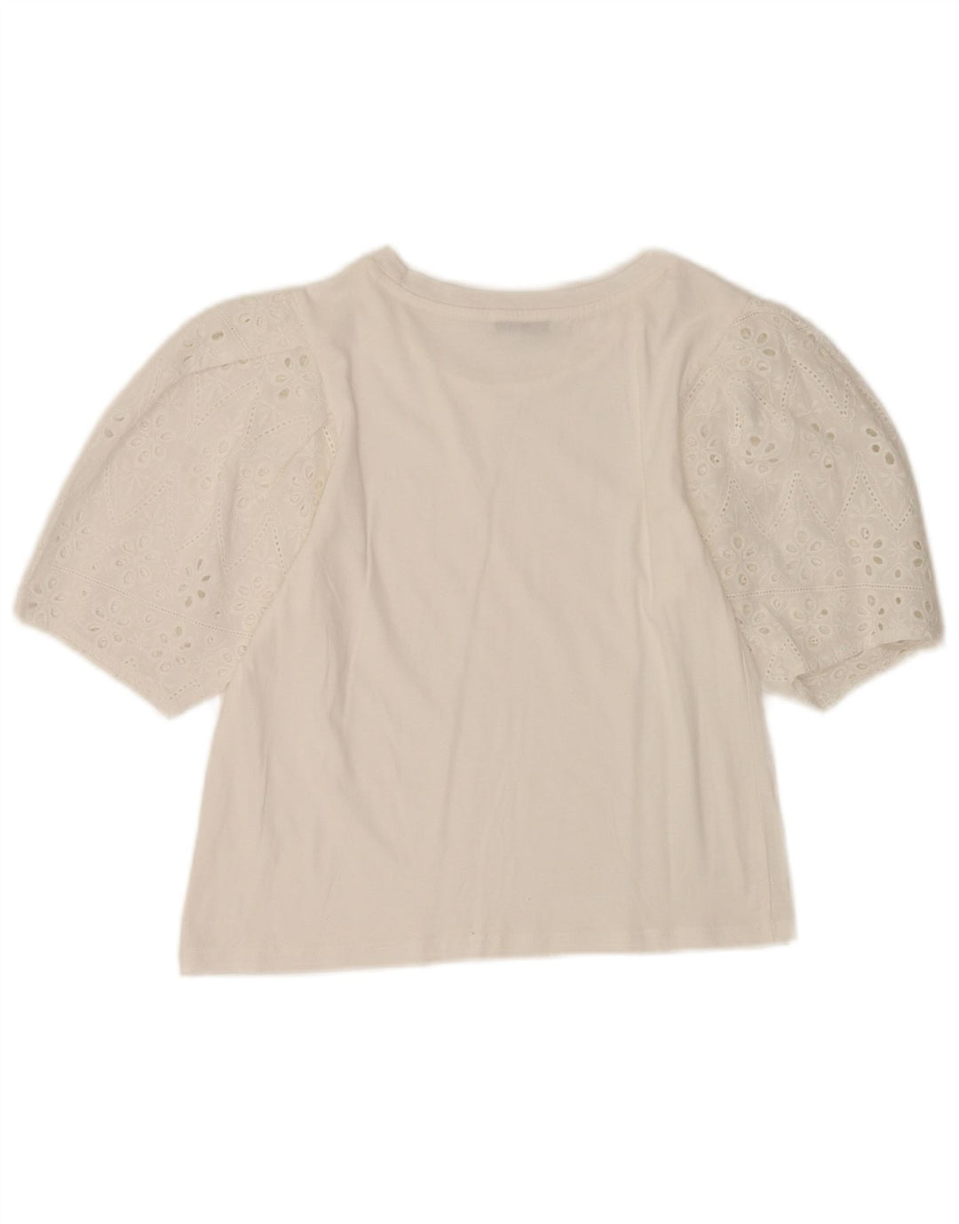 Zara Damen Crop Bluse Top UK 10 Small Weiß