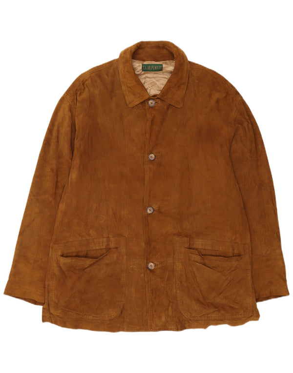 Vintage Ανδρικό Suede Jacket IT 52 Large Brown