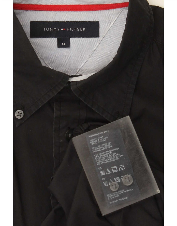 Tommy Hilfiger Mens Shirt Medium Black Cotton
