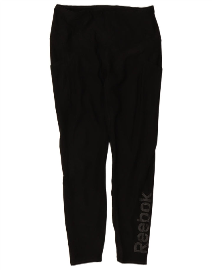 Reebok Womens Graphic Leggings UK 12 Medium Black