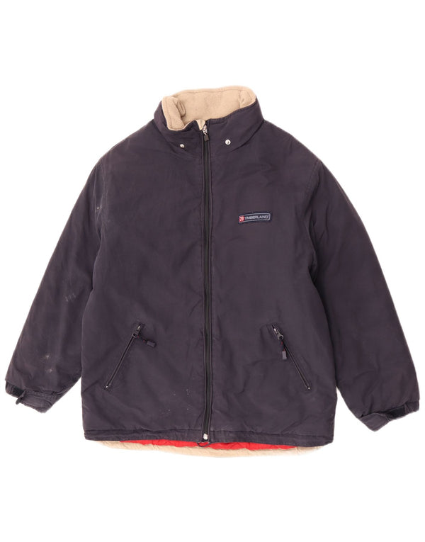 Timberland Boys Graphic Hooded Padded Jacket 11-12 Year Navy Blue Pamuk
