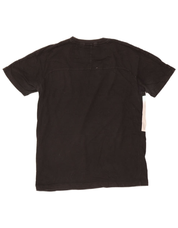 Puma Mens Graphic T-Shirt Top Small Black Colourblock Cotton