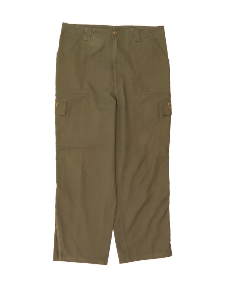 VINTAGE Mens Straight Cargo Trousers W36 L28 Khaki Vintage Vintage and Second-Hand Vintage from Messina Hembry 