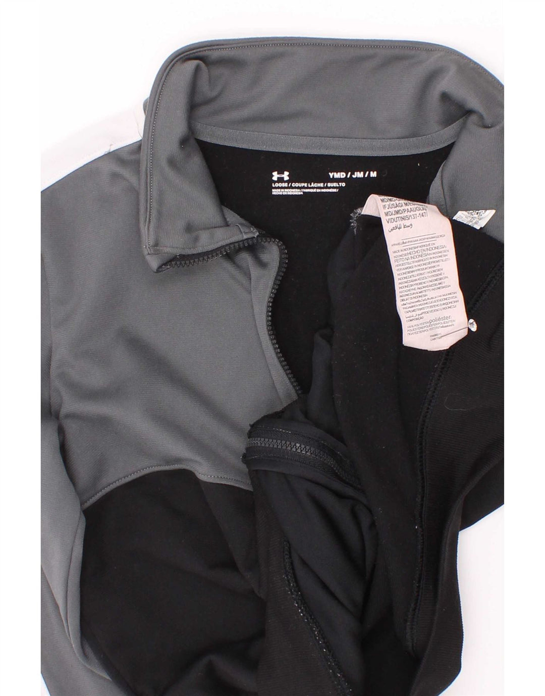 Under Armour Boys Tracksuit Top Jacket 9-10 Years Medium Grey Colourblock