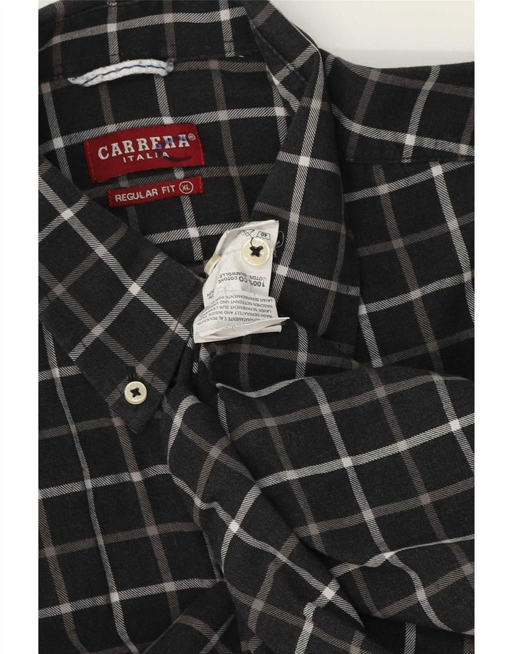 Camicia Carrera da uomo vestibilità regolare XL in cotone a quadri grigio