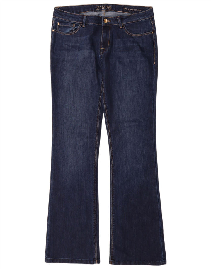 Zara Womens Slim Bootcut Jeans EU 44 XL W34 L34 Navy Blue