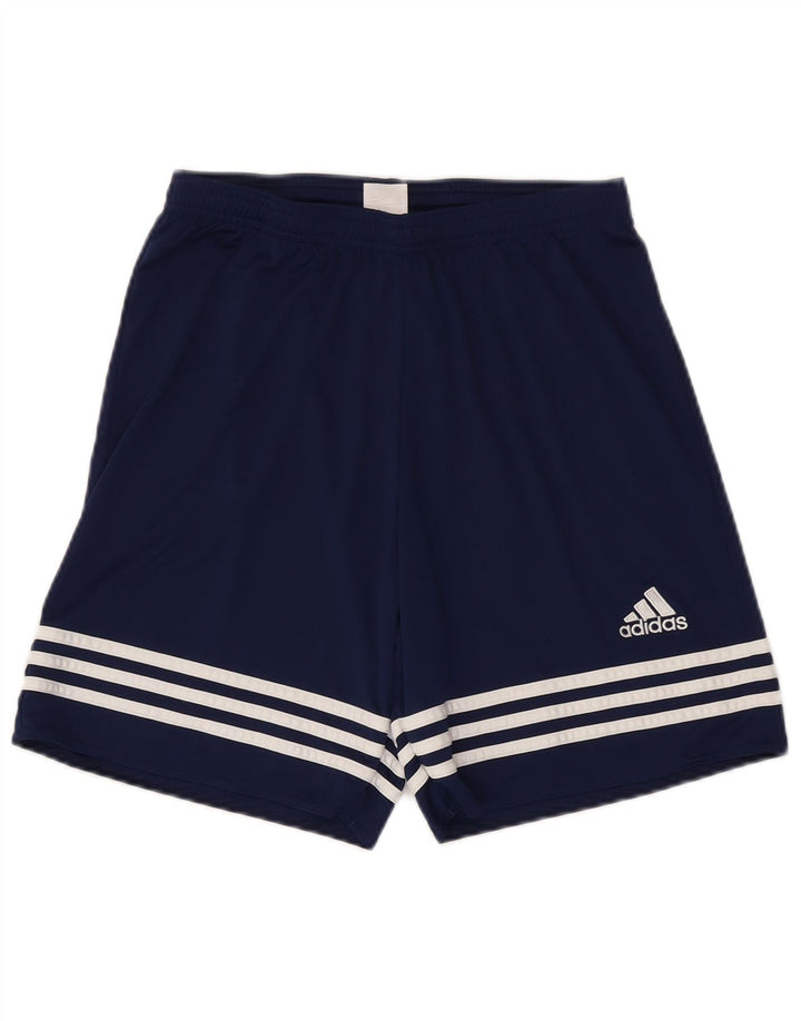 Pantaloncini sportivi Adidas Climalite da uomo medi in poliestere blu navy