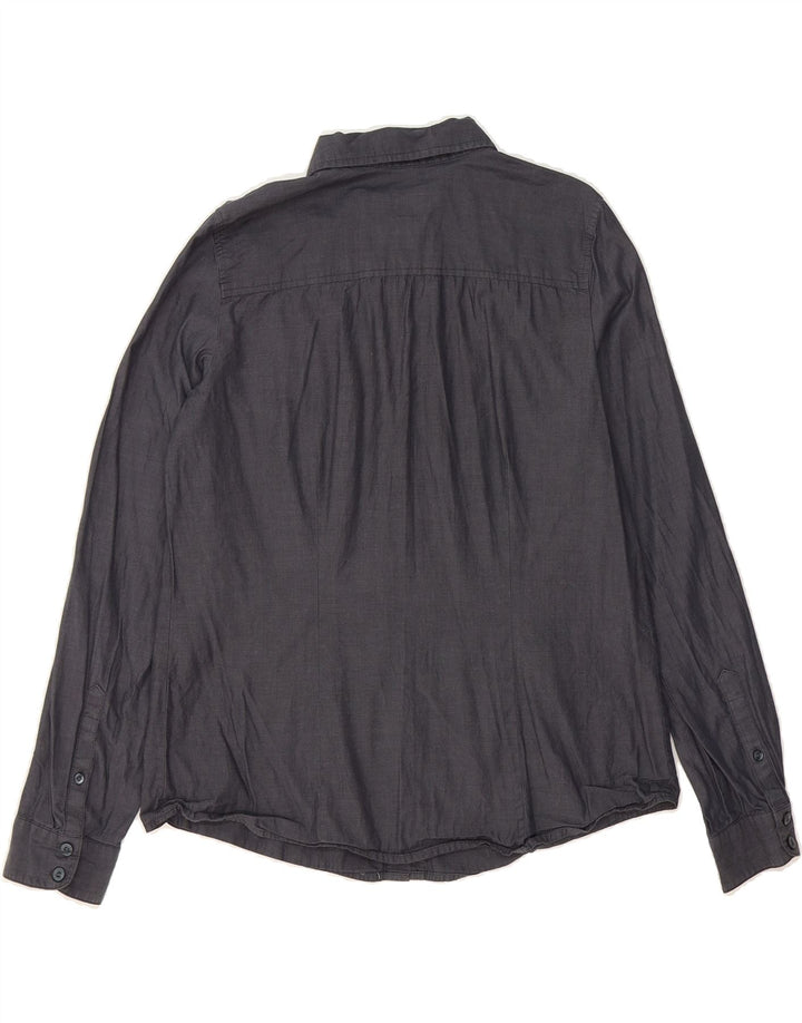IZOD Womens Shirt UK 14 Medium Grey Cotton Vintage Izod and Second-Hand Izod from Messina Hembry 