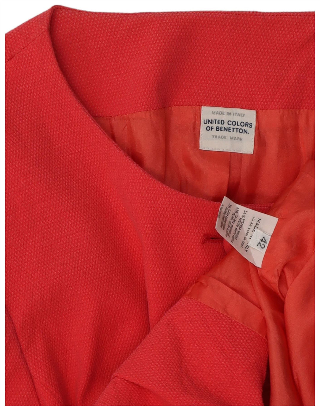 BENETTON Womens 5 Button Short Sleeve Blazer Jacket IT 42 Medium Pink