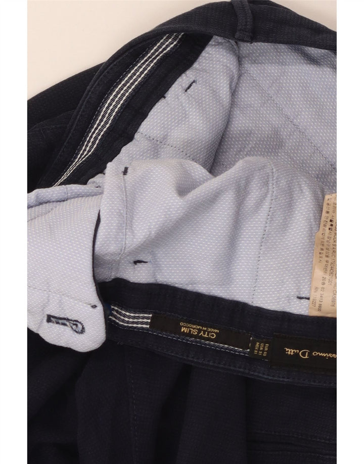 Massimo Dutti Mens Slim Cargo Trousers EU 40 Medium W31 L29 Navy Blue