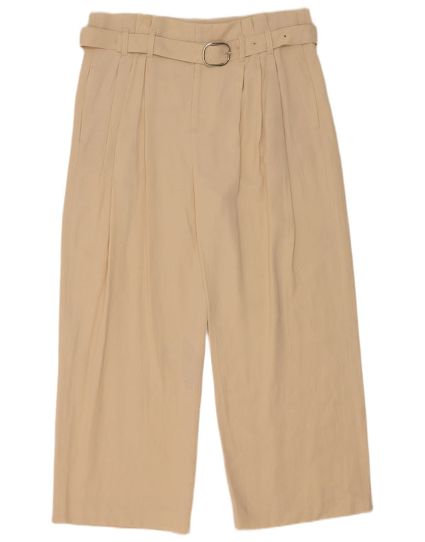 Zara Womens High Waist Pegged Chino Trousers Large W30 L27 Beige Polyester